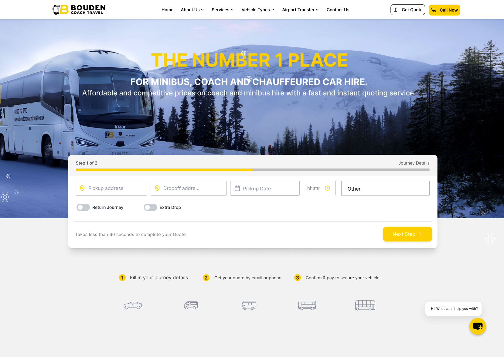 Bouden Coach Travel website